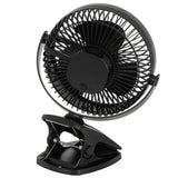 Adler AD 7342b Akku Ventilator mit Clip, USB Tischventilator 15,5 cm, Camping Ventilator, Clip Ventilator für Schreibtisch, Wohnmobil, Zelt und Büro, Schwarz