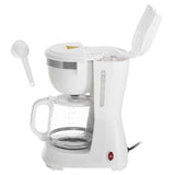 Adler AD 4381 Filterkaffeemaschine, kompakte Kaffeemaschine für gemahlenen Kaffee, 0,6 l Glaskanne, Warmhaltefunktion, Tropfstopp, 600 W, Weiß