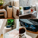 Adler AD 1121 S Radiowecker LED Display 22,2 cm AM FM Wecker, Dual Alarm, Snooze Netzbetrieb, Schwarz