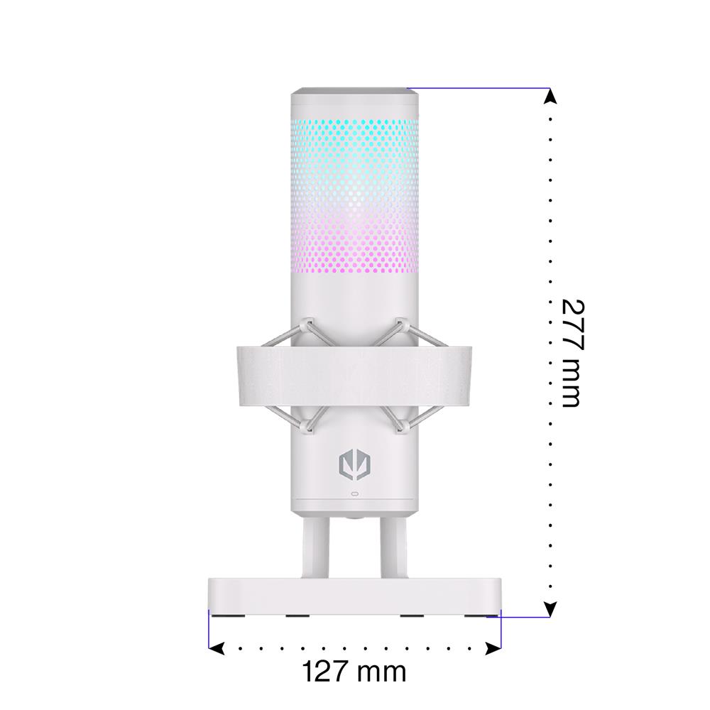 ENDORFY AXIS Streaming Onyx White, weißes Mikrofon, Kopfhöreranschluss, RGB