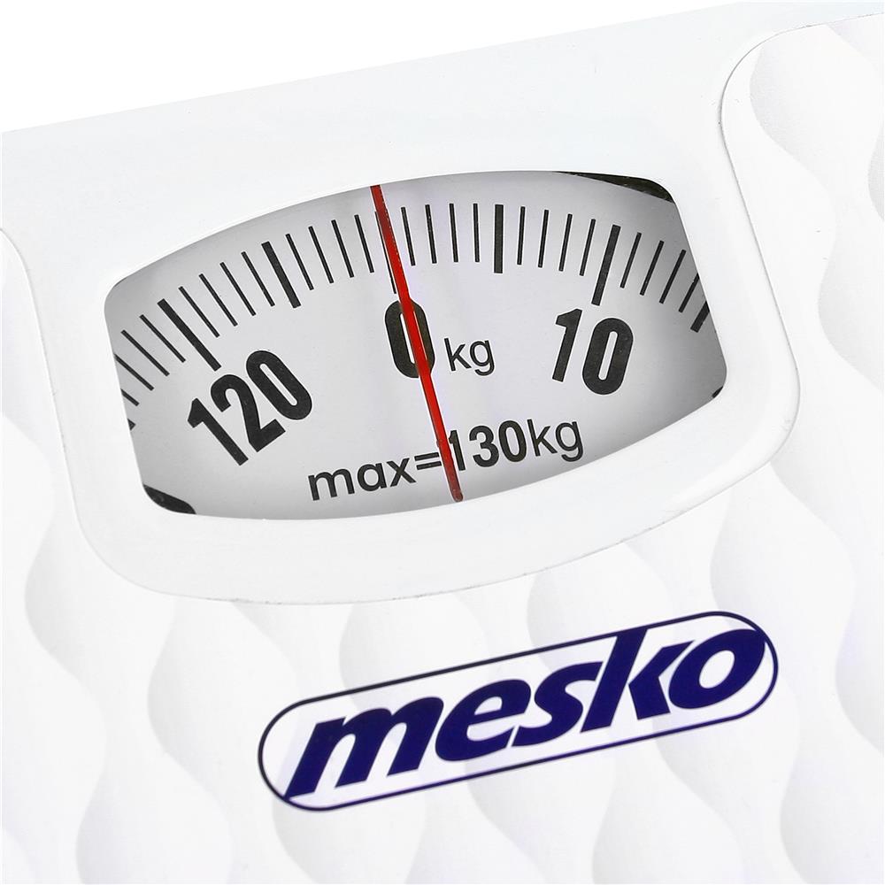 Mesko MS 8160 Mechanische Personenwaage bis 130 kg weiß Badezimmer Waage analog Körperwaage