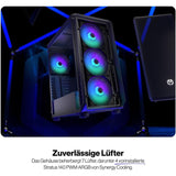 ENDORFY Arx 500 ARGB, ATX PC-Gehäuse, inkl. 4x 140mm ARGB PWM-Lüfter, Seitenteil aus gehärtetem Glas | EY2A011