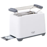 Adler AD 3216 Toaster in Weiß, mit Brötchenaufsatz, Auftaufunktion und Abschaltautomatik