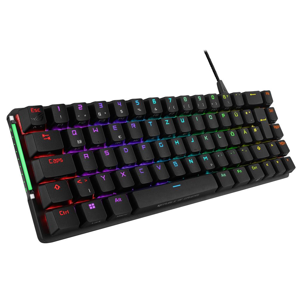 ASUS ROG Falchion Ace BLK RGB Gaming Tastatur, schwarz, Deutsches Layout, 65% Formfaktor Touch-Panel