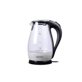 Camry Wasserkocher Glas 1,7L CR 1251w weiß LED beleuchtet kabellos 2200 Watt Glaswasserkocher