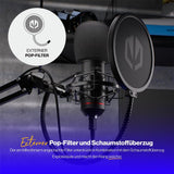ENDORFY Solum USB Mikrofon Schwarz mit Anti Shock Montage und Gelenkarm