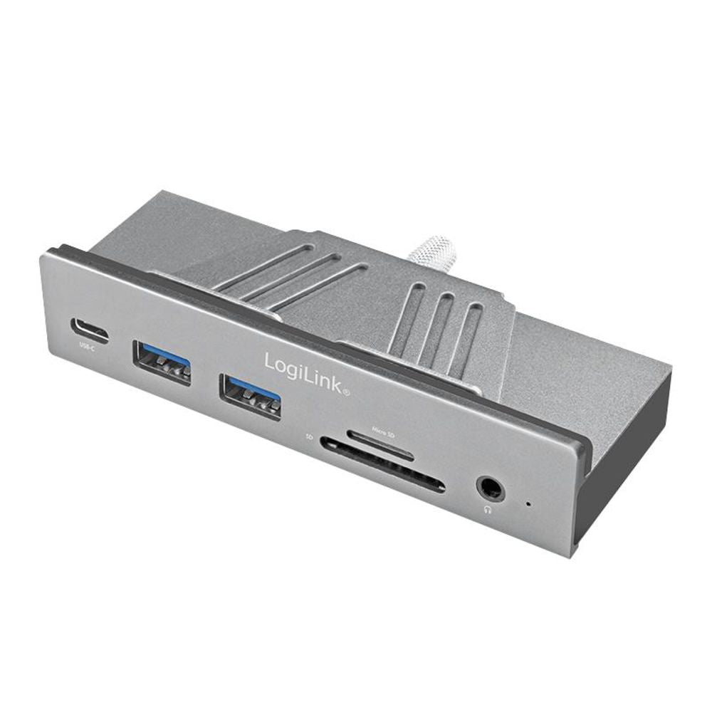 LogiLink USB 3.2 Gen 1x1 USB-C 7-in-1 Multifunktions-Hub zum Klemmen kompatibel mit MacOS