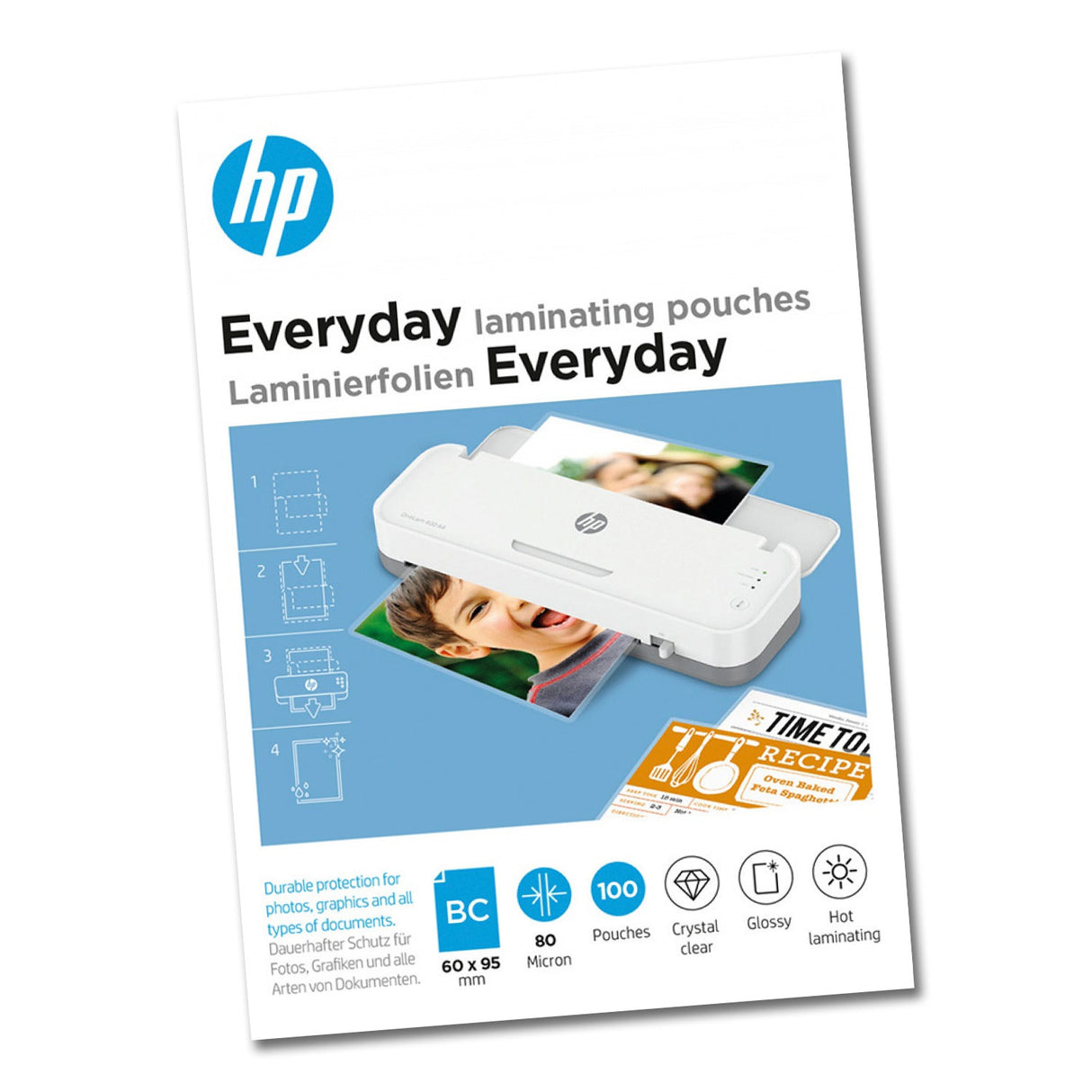 HP Everyday Laminierfolien für Visitenkarten, 80 Micron, 100 Stück