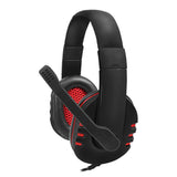 LogiLink Stereo-Headset, 1x USB-A-Stecker, Bügelmikrofon, Gaming, Schwarz/Rot