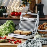 Adler AD 3070 2in1 Sandwichmaker Kontaktgrill 1100W antihaftbeschichtet weiß