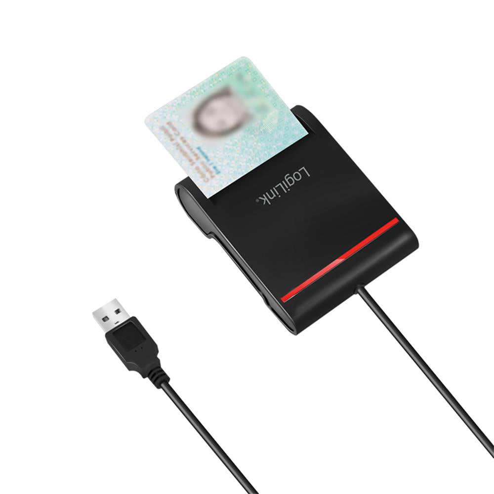 LogiLink USB 2.0-Kartenleser, für Smart-ID, schwarz
