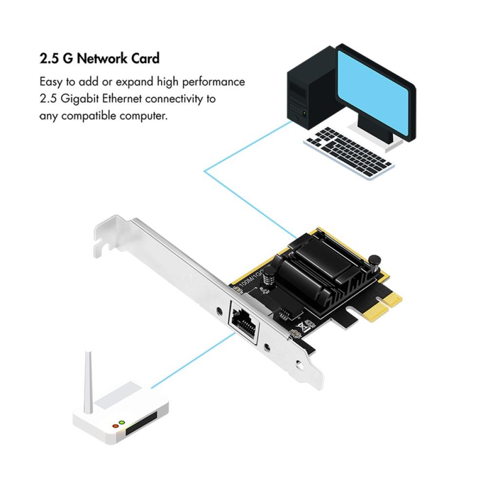 LogiLink PCI-Express Netzwerkkarte 1-Port 2.5 GBit/s Ethernet Erweiterungskarte