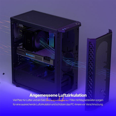 ENDORFY Signum 300 Core, ATX PC-Gehäuse, inkl. 2x 120mm PWM-Lüfter, Mesh-Frontplatte, Seitenteil aus gehärtetem Glas | EY2A004