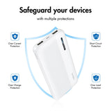 LogiLink Powerbank 10.000 mAh, 2× USB-A, 1× USB-C, Schnellladen, Weiß