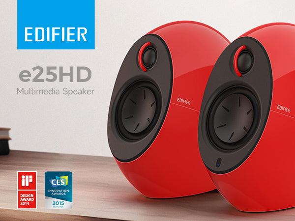 Edifier E25HD Design-Lautsprecherset mit Bluetooth 5.3 (74 Watt), Rot