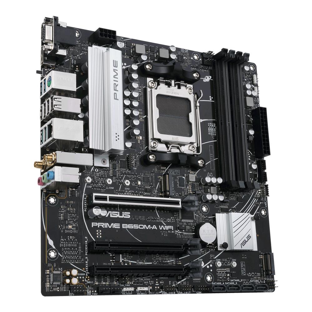 ASUS Prime B650M-A WIFI Gaming Mainboard Sockel AMD AM5 Ryzen 7000 micro-ATX DDR5 PCIe 5.0 WiFi 6