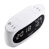 Adler AD 1186 LED Wecker mit Thermometer Datum Luftfeuchtigkeit Batterie weiß