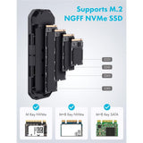 GRAUGEAR USB Type-C Gehäuse für M.2 NVMe SSD, Aluminiumgehäuse, integrierten Aufbewahrungsbox
