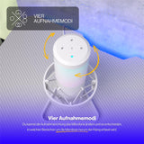 ENDORFY AXIS Streaming Onyx White, weißes Mikrofon, Kopfhöreranschluss, RGB