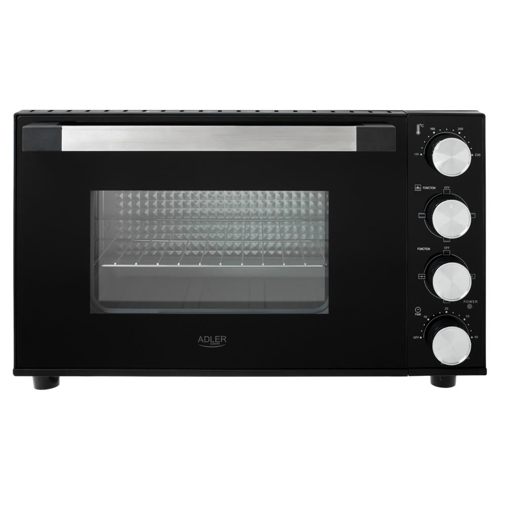 Adler AD 6031 Elektro-Backofen 30L schwarz – Heißluft & Grill, 12 Backmodi