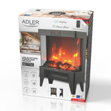 Adler AD 7755 Elektrokamin Schwarz mit 3D Flamme einstellbare Temperatur