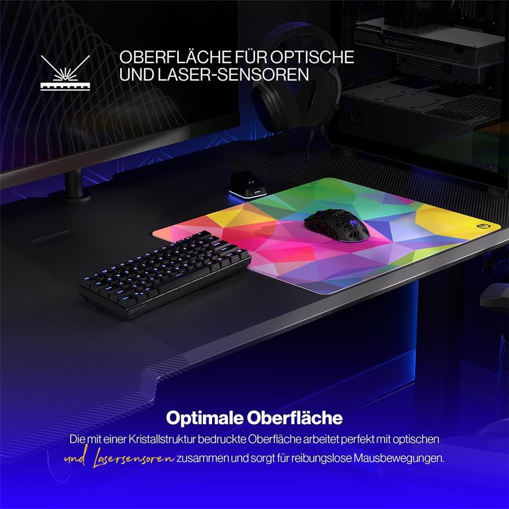 ENDORFY Crystal Spectrum L Mauspad mehrfarbig rutschfest 450 x 400 mm