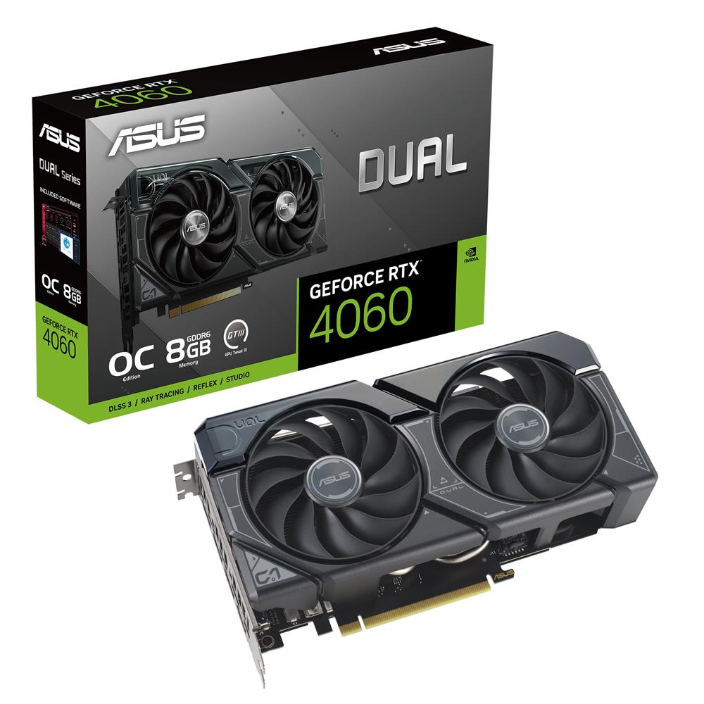 ASUS Dual GeForce RTX4060 OC Edition 8GB GDDR6 Gaming Grafikkarte (DLSS3, PCIe4.0, HMDI2.1a, DP1.4a)