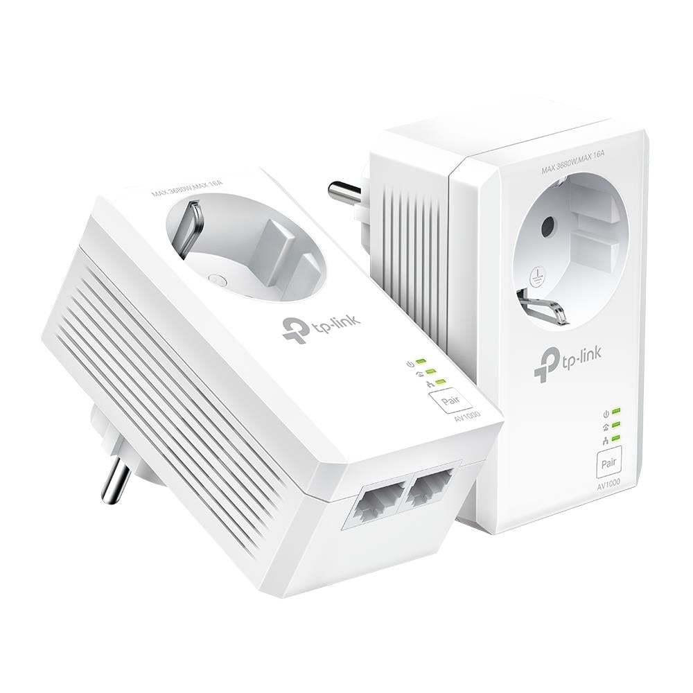 TP-Link TL-PA7027P KIT AV1000 2-Port Gigabit Powerline Adapter mit Steckdose