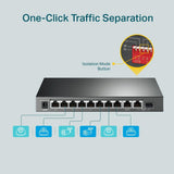 TP-Link TL-SG1210MP 10 Port Gigabit PoE Plus Switch 123W Desktop lüfterlos