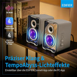 Edifier QR30 Weiß – Aktiver 30W Desktop-Lautsprecher mit Bluetooth 5.4 & RGB