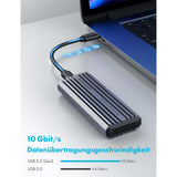 GRAUGEAR USB Type-C Gehäuse für M.2 NVMe SSD, Wassergeschütztes Aluminiumgehäuse