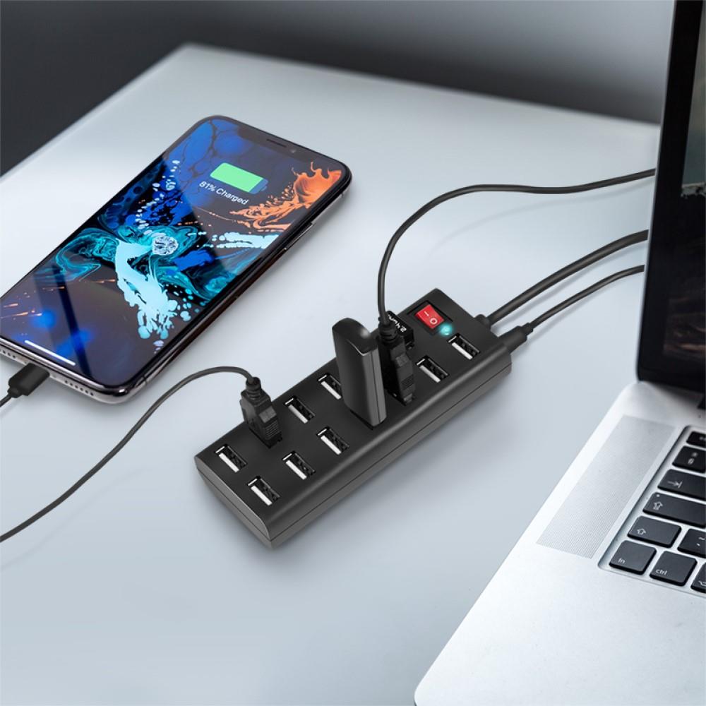 Logilink USB 2.0 Hub 13 Port mit Ein / Aus Schalter aktiv 75 cm