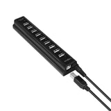 LogiLink USB 2.0 Hub 10-Port mit Netzteil aktiv schwarz