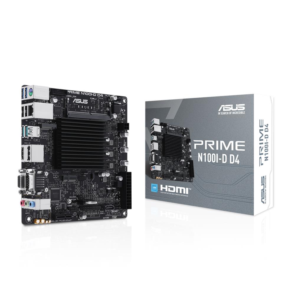 ASUS Prime N100I-D D4 Mainboard Intel N100 (Intel N100 Prozessor, PCIe 3.0, USB 3.2, M.2, DDR4)