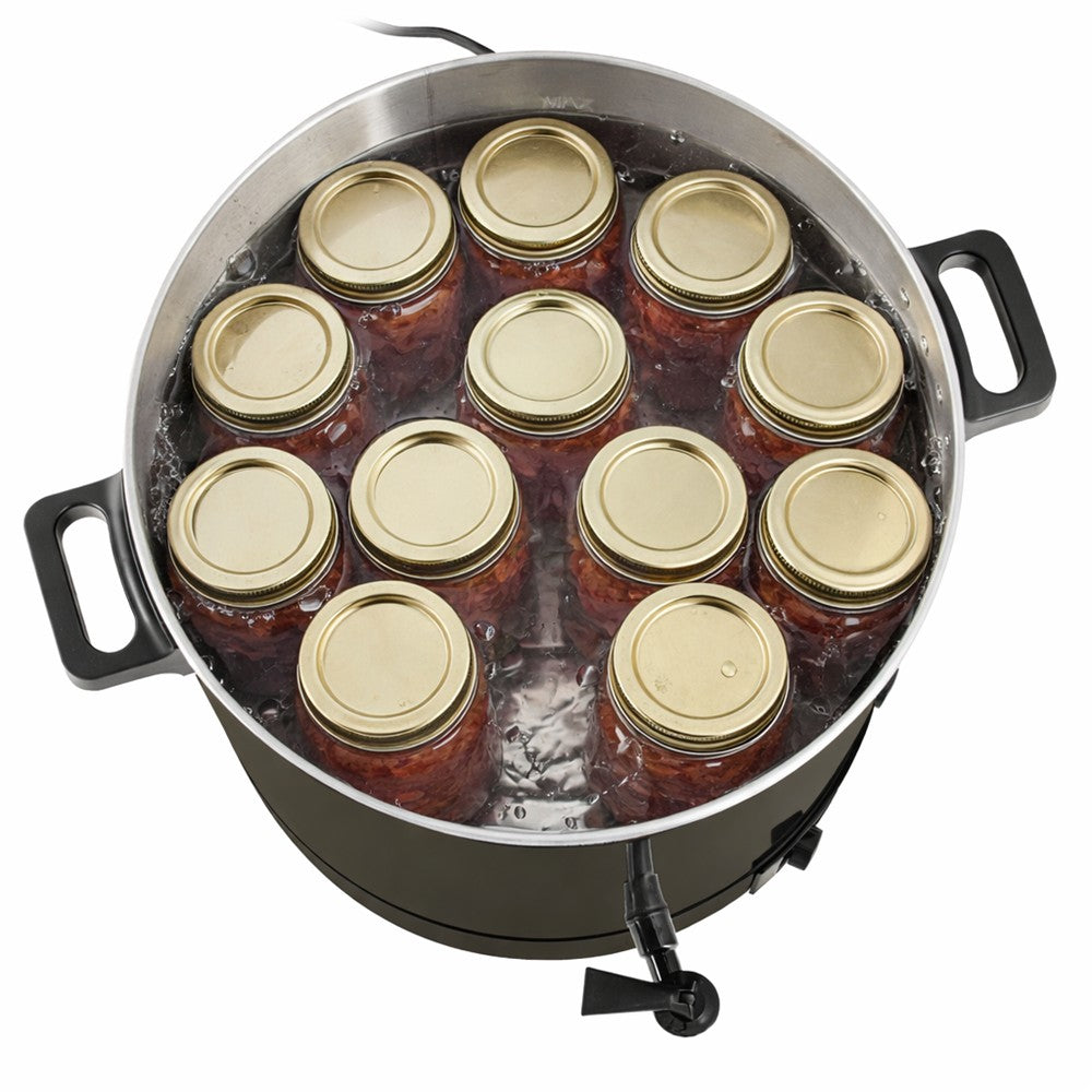 Camry CR 4537 Einkochautomat 28L mit LCD-Display, Edelstahl Einkochtopf mit Zapfhahn, Warmhaltefunktion, Timer 180 Min., 30-100 °C, Glühweinkocher, Getränkespender, 2600W