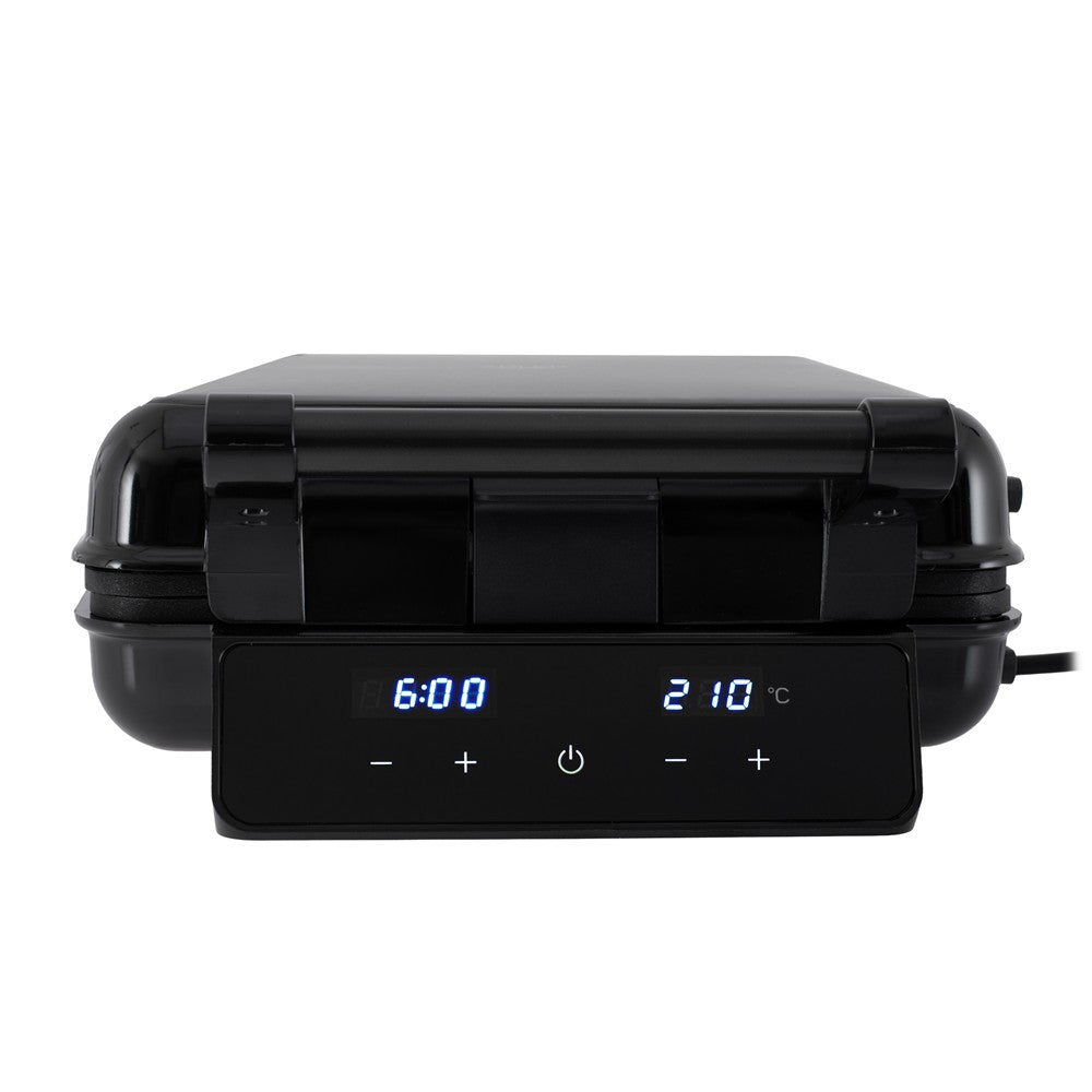 Adler AD 3096 4-in-1 Sandwichmaker, Sandwichtoaster mit Wechselplatten, Waffeleisen, Kontaktgrill, LED-Touchdisplay, Timer, Temperaturregelung, Antihaftbeschichtung, Schwarz/Silber