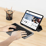 LogiLink Kabellose Multi-Device-Tastatur Bluetooth 5.1 mit Trackpad & Cover, Grau
