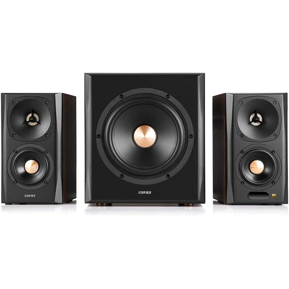 Edifier S360DB 2.1 Home-Entertainment-System (150 Watt) mit Bluetooth 4.1 (aptX), Holzfarben