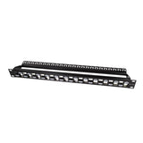 LogiLink 19" Patchpanel für 24 Cat.6A-Module, 1 HE, unbestückt, schwarz