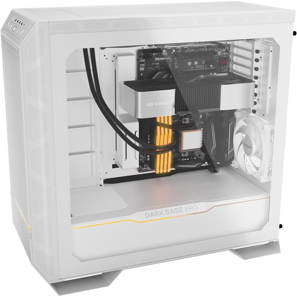 be quiet! Dark Base Pro 901 White PC-Gehäuse mit Seitenfenster Silent Wings 4 PWM Lüfter ARGB-Beleuchtung Weiß BGW51