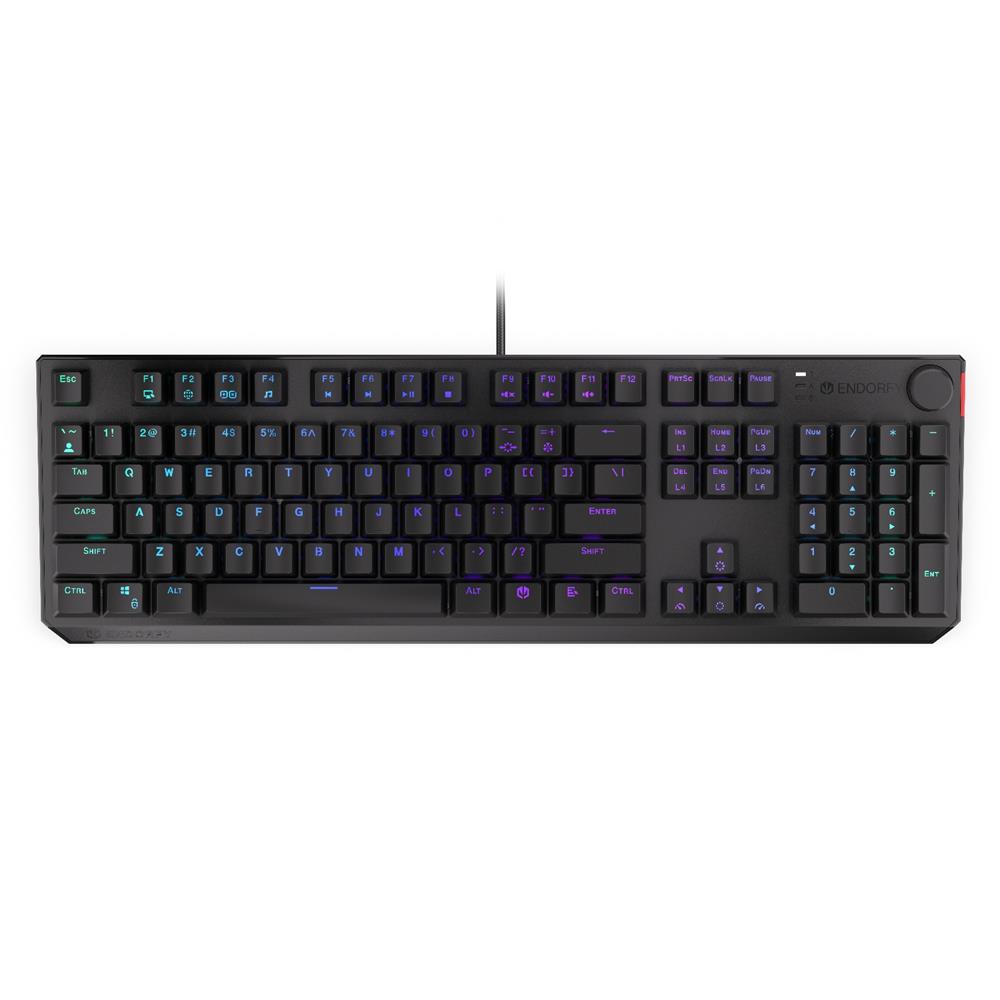 ENDORFY EY5A121 - Tastatur (Eng. Layout, QWERTY) Thock Kailh BL, Beleuchtet, Schwarz