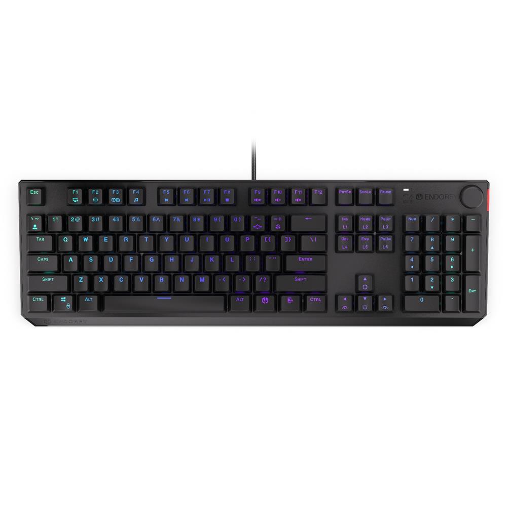 ENDORFY EY5A121 - Tastatur (Eng. Layout, QWERTY) Thock Kailh BL, Beleuchtet, Schwarz