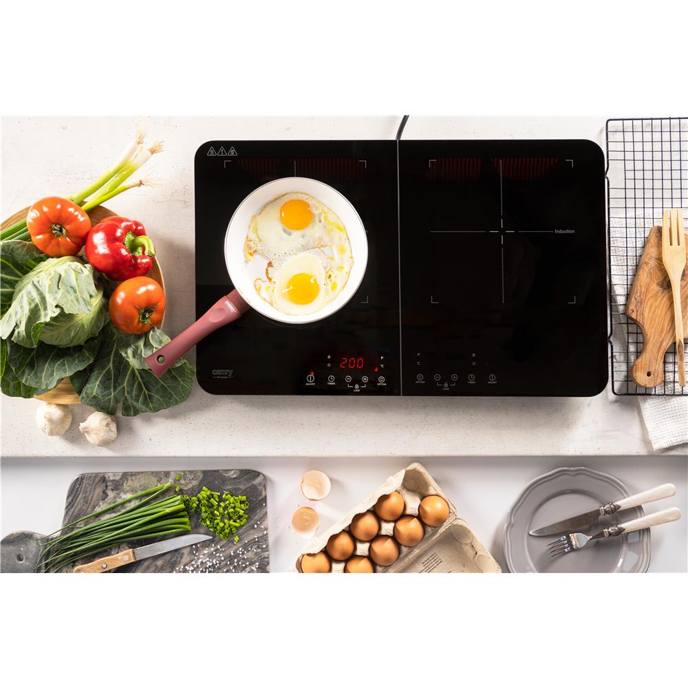 Camry CR 6514 Induktionsherd 60 cm 2 Platten LCD Display schwarz