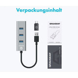 GRAUGEAR USB 3.0 Hub 4 Port Type A Aluminium