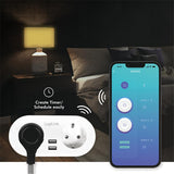 LogiLink Wi-Fi Smart Plug Stromstecker 2-fach mit Schutzkontaktbuchse und 2x USB, Tuya kompatibel