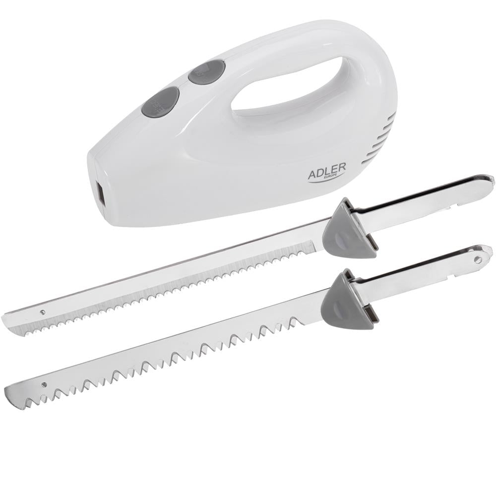 Adler AD 4512 Elektromesser elektrisches Küchenmesser aus Edelstahl Weiß
