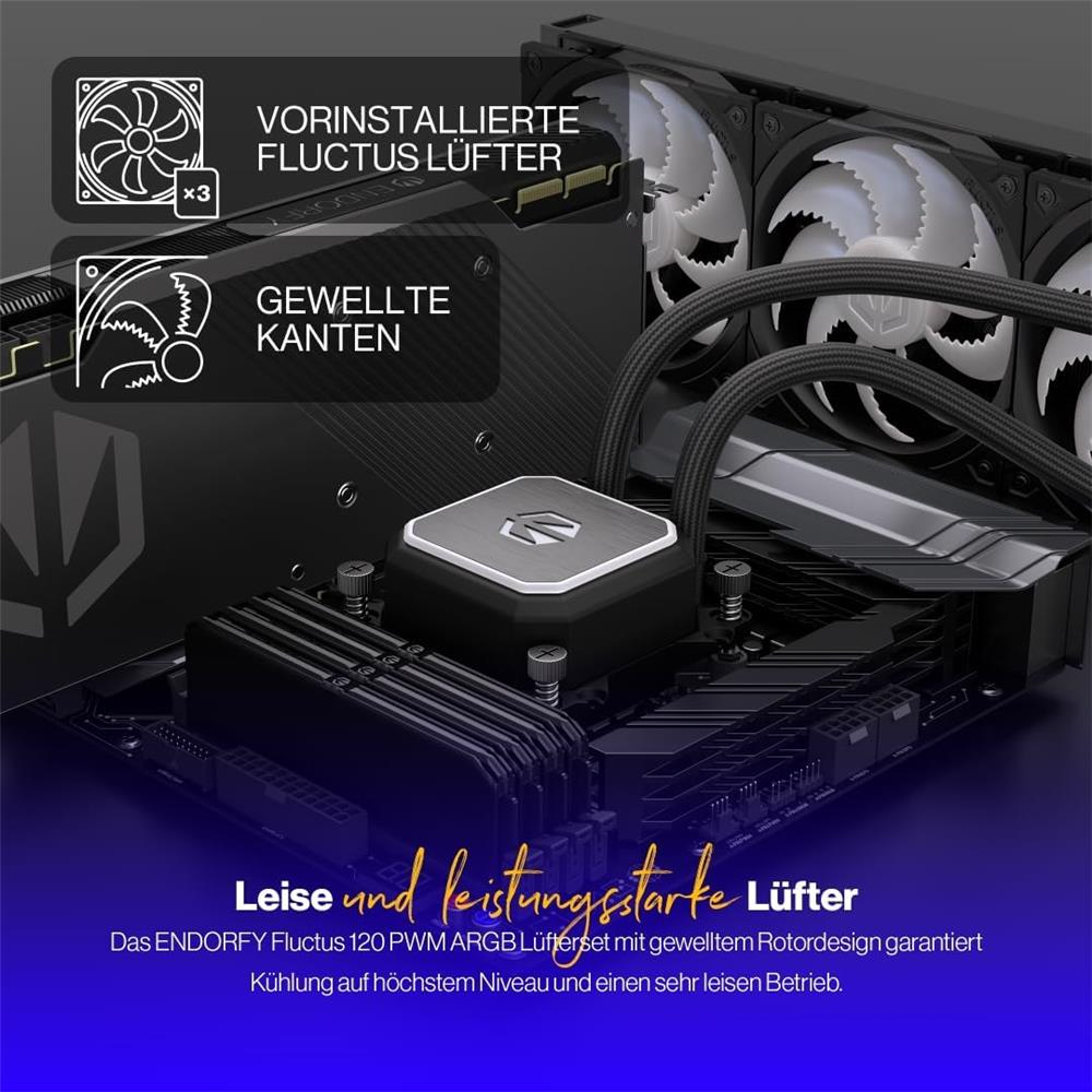 ENDORFY Navis F360 ARGB AiO-Wasserkühlung, Beleuchtet, 360mm Radiator, PWM-Pumpe | EY3B006