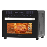 Camry CR 6323 Multifunktions-Heißluftofen 30L, Air Fryer Backofen 10-in-1 mit Grill, Drehspieß, Umluft, 24 Programmen, Touchdisplay, 2200W schwarz