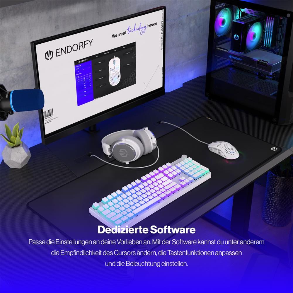 ENDORFY LIX Plus, Ultraleichte Gaming-Maus (59 g), 19000 DPI, Weiß | EY6A003