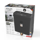 Adler AD 1037 Aktenvernichter, Papiervernichter P-4 für 6 Blatt A4, Schredder für Dokumente, CDs, DVDs und Kreditkarten, 13 l, schwarz